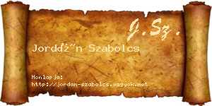 Jordán Szabolcs névjegykártya